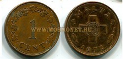 Монета 1 цент 1972 год Мальта