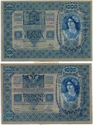 Банкнота 1000 крон 1902 года. Австро-Венгрия