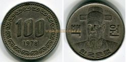 Монета 100 вон 1978 года. Южная Корея