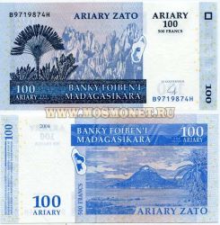 Банкнота 100 ариари (500франков) 2004 год Мадагаскар
