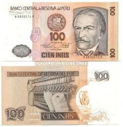 Банкнота 100 интис 1985-86гг Перу