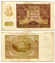 Банкнота 100 злотых 1940 года Польша