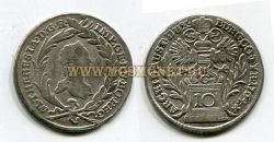 Монета серебряная 10 крейцеров 1764 года Австрия