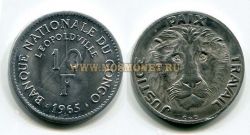 Монета 10 франков 1965 года Конго