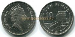 Монета 10 пенсов 1991 год Гибралтар