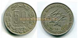Монета 50 франков 1961 года Конго
