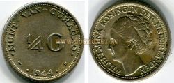 Монета 1/4 гулдена 1944 года. Нидерланды