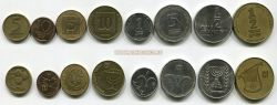 Набор из 8-ми монет 1970-1990 года. Израиль