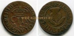 Монета 1 тернер 1632-1639 года. Шотландия (Ирландия)