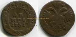 Монета медная денга 1731 года. Императрица Анна Иоановна