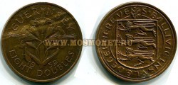 Монета 8 дублей 1959 года Гернси