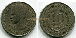 Монета 10 франков 1960 года. Гвинея