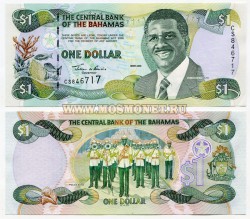 Банкнота 1 доллар 2001 год Багамские острова.