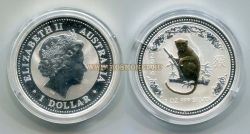 Монета 1 доллар 2004 года Австралия ( Год Обезьяны )