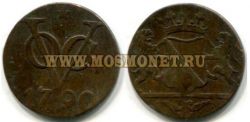 Монета медная 1 дуит 1790 года. Нидерландская Восточная Индия