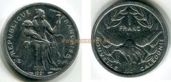 Монета 1 франк 1991 года. Новая Каледония (Французская колония)