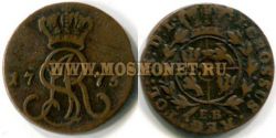 Монета медная 1 грош 1775 года. Польша