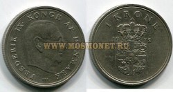 Монета 1 крона 1972 год Дания