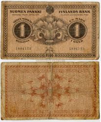 Банкнота 1 марка 1916 года. Финляндия
