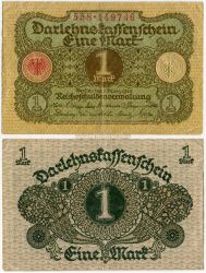 Банкнота 1 марка 1920 года. Германия