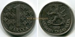 Монета 1 марка 1989 года. Финляндия