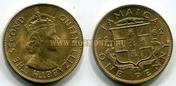 Монета 1 пенни 1962 год Ямайка