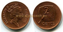 Монета 2 цента 2001 год Фиджи.