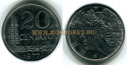 Монета 20 центаво 1977 год Бразилия