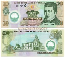 Банкнота 20 лемпир 2008 год Гондурас