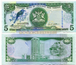 Банкнота 5 долларов 2006 год Тринидад и Тобаго