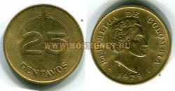 Монета 25 сентаво 1979 год Колумбия
