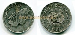 Монета 1\2 песо 1990 год Доминиканская Республика