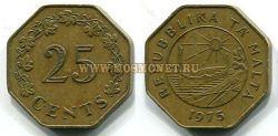 Монета 25 центов 1975 год Мальта