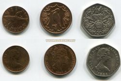 Набор из 3-х монет 1977-1987 года. Остров Мэн