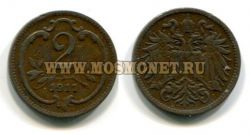 Монета 2 геллера 1911 года. Австро-Венгрия