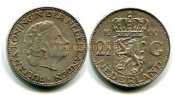 Монета серебряная 2 1/2гульдена 1960 года Нидерланды