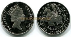 Монета 2 паунда 1992 год Гибралтар.
