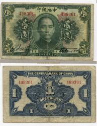 Банкнота 1 доллар 1923 года. Китай