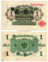 Банкнота 1 марка 1914 года Германия.
