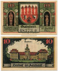 Банкнота (нотгельд) 10 пфеннингов 1921 года.Веймарская Республика( Германия)