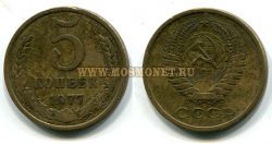 Монета медная 5 копеек 1977 год СССР