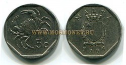 Монета 5 центов 1995 год Мальта