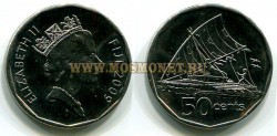 Монета 50 центов 2009 год Фиджи.