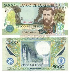 Банкнота 5000 песо 2009 год Колумбия