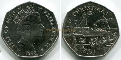 Монета 50 пенсов 1990 года. Остров Мэн