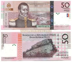 Банкнота (бона) 50 гурд 2004 (200 лет независимости Гаити)