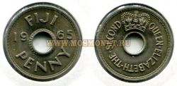 Монета 1 пенни 1965 года.Фиджи