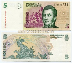 Банкнота 5 песо 1998-2003 гг Аргентина