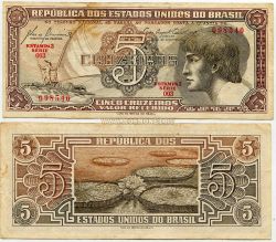 Банкнота 5 крузейро 1961 года. Бразилия