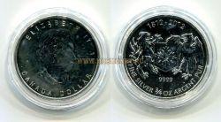 Монета серебряная 5 долларов 2012 года Канада